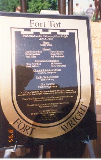 Fort Tot park dedication plaque