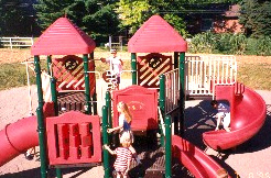 overhead view of playset